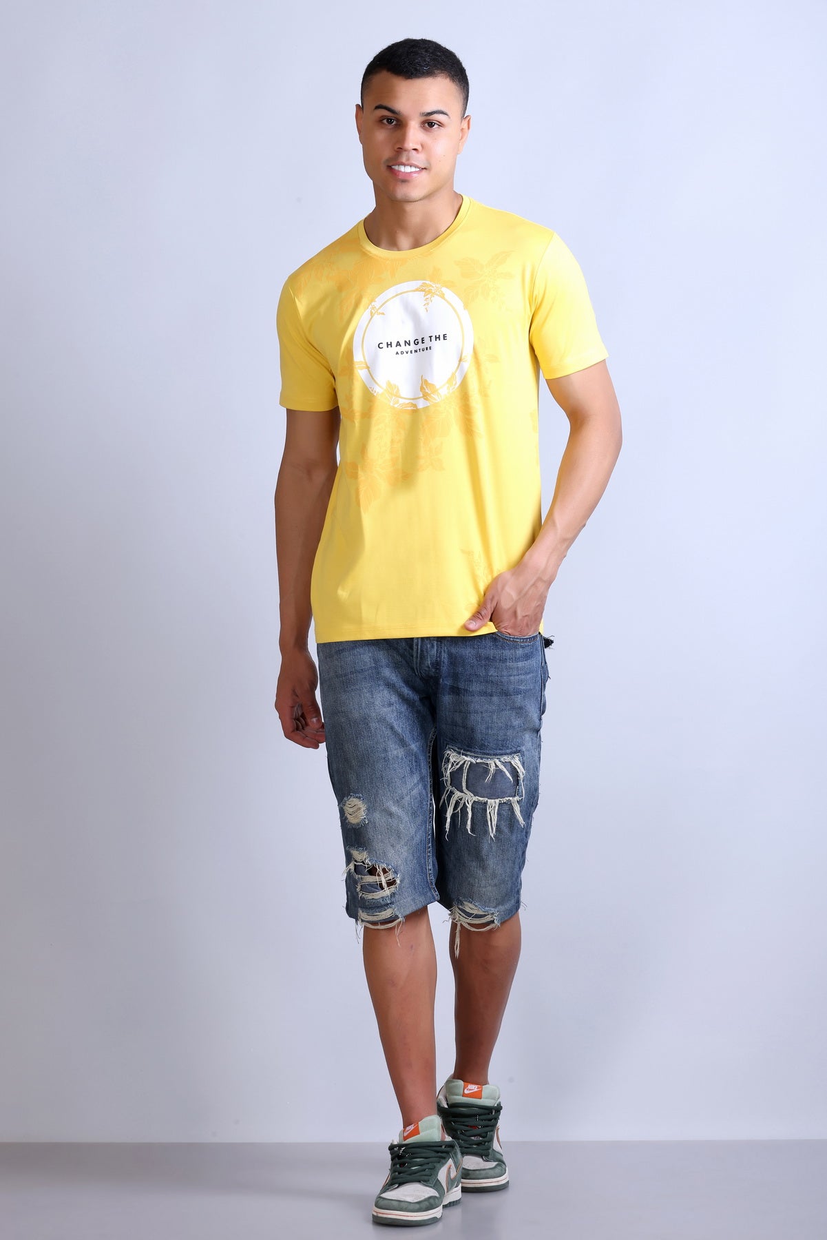 Men's Printed Round Neck T-Shirt