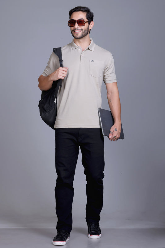 Men's Camel Collar T-Shirt