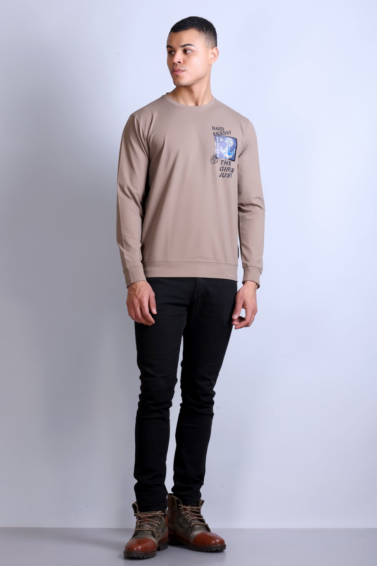 Men's Printed Round Neck Sweatshirt