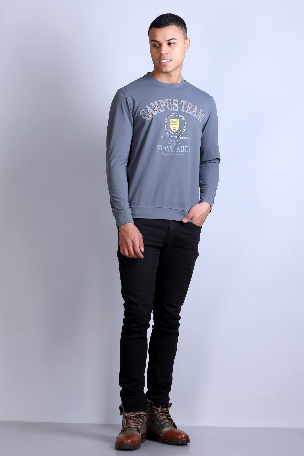 Men's Printed Round Neck Sweatshirt