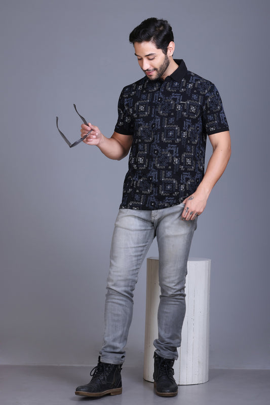 Men's Black Collar T-Shirt