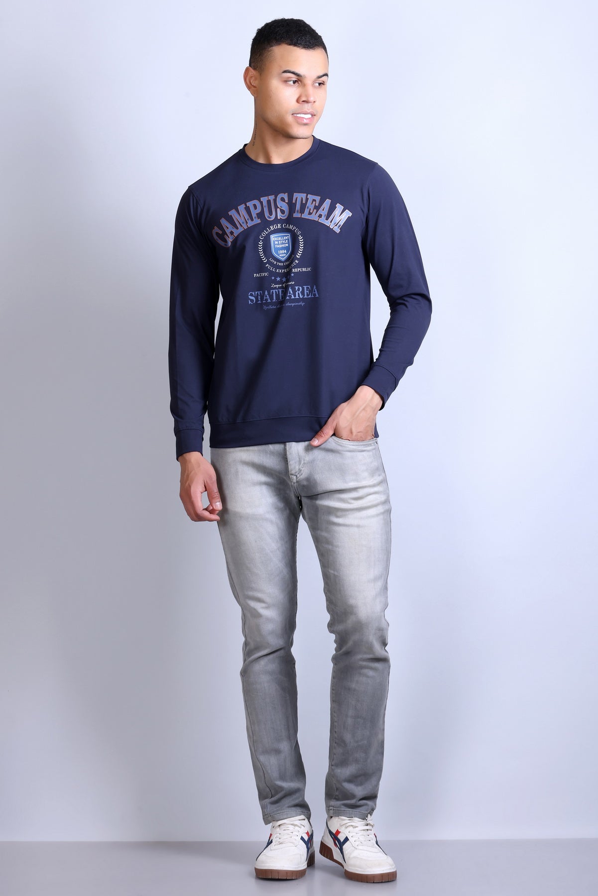 Men's Printed Round Neck Sweatshirt