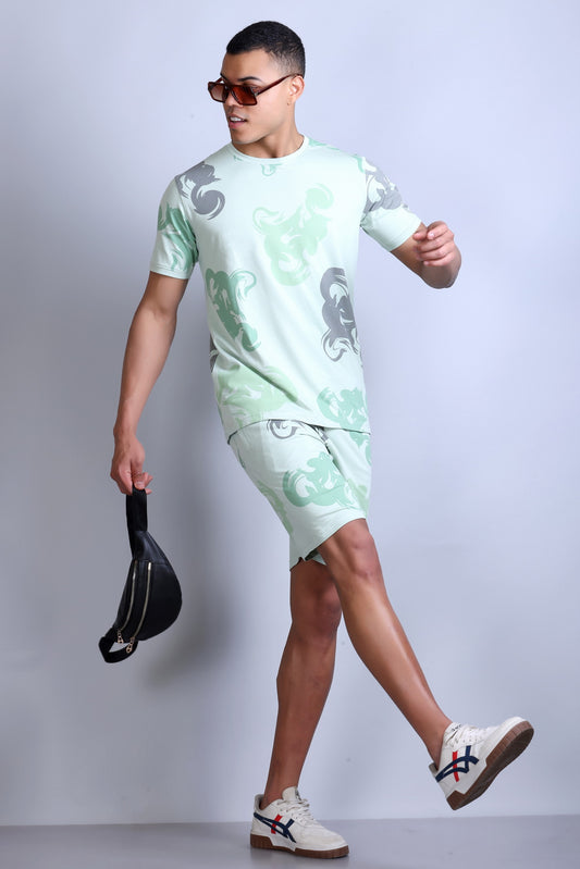 Men Printed Cotton Regular Fit Coord Set