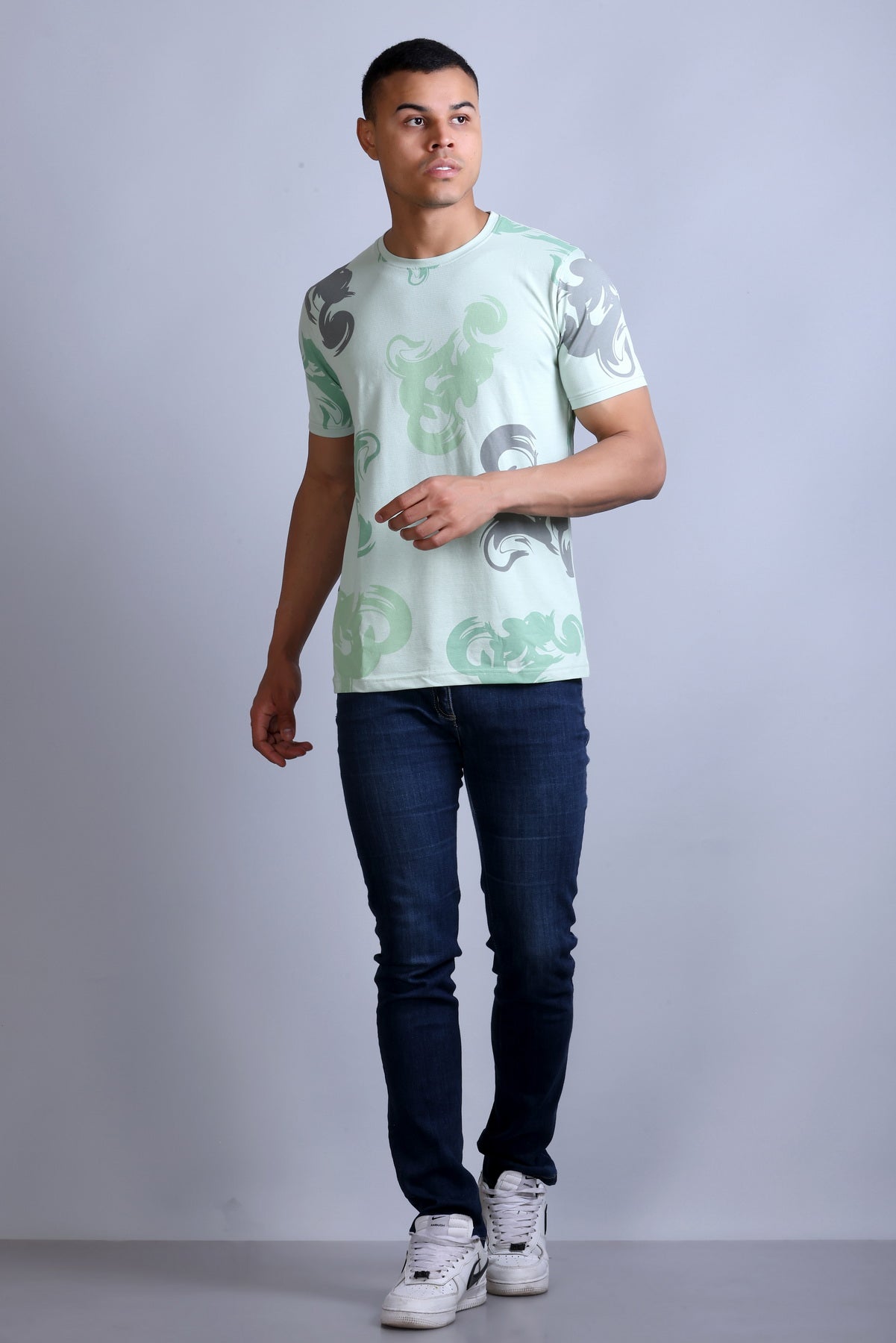 Men's Pista Printed Round Neck T-Shirt