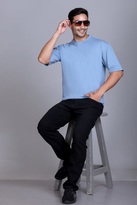 Men's Sky Oversize Round Neck T-Shirt