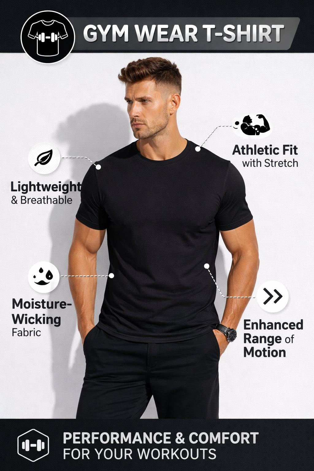 Parcel Yard Men's Cotton Rich Solid Round Neck Regular Fit Half Sleeve T-Shirt