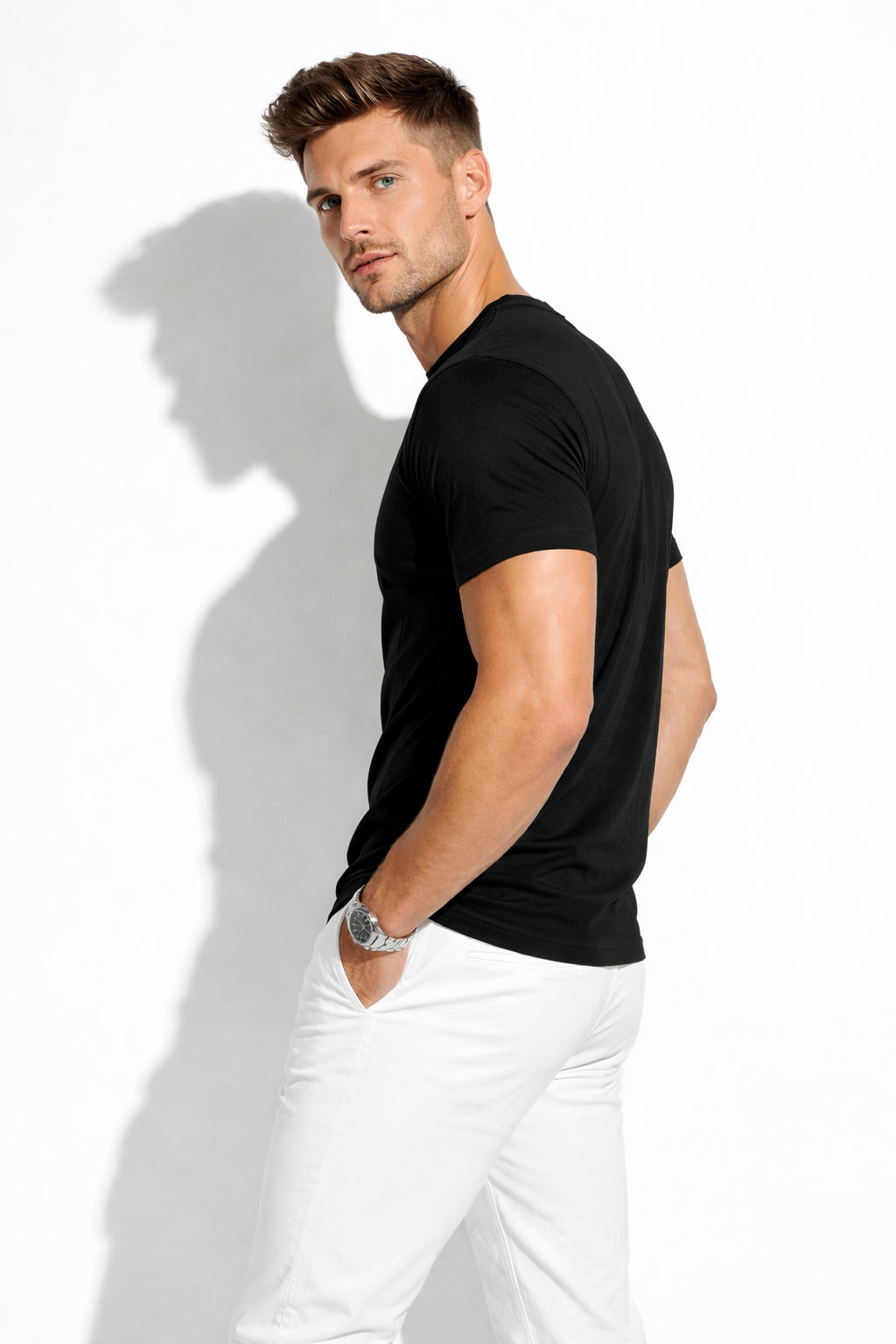 Parcel Yard Men's Cotton Rich Solid Round Neck Regular Fit Half Sleeve T-Shirt