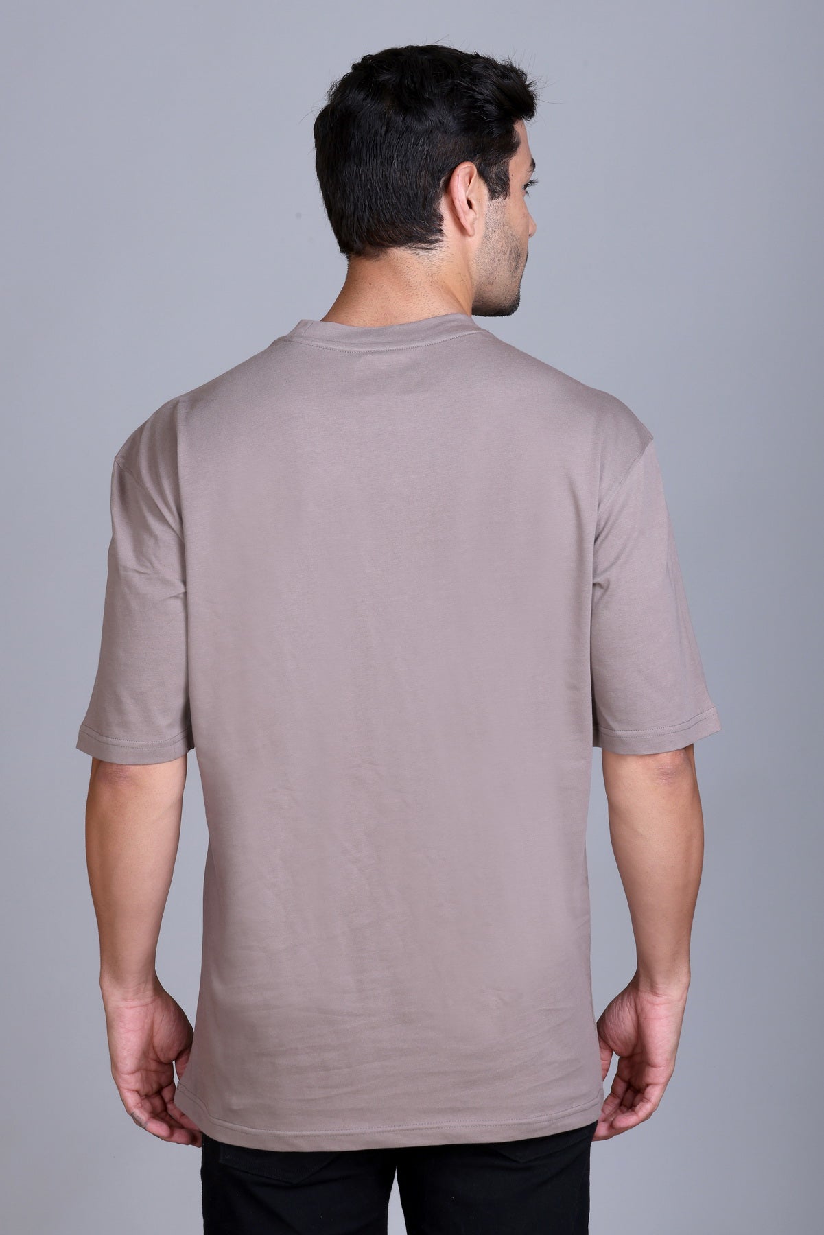 Men's Cottonblend Oversized Half Sleeve Round Neck Regular Fit T-Shirt Half Sleeve Drop Shoulder Printed Tshirt