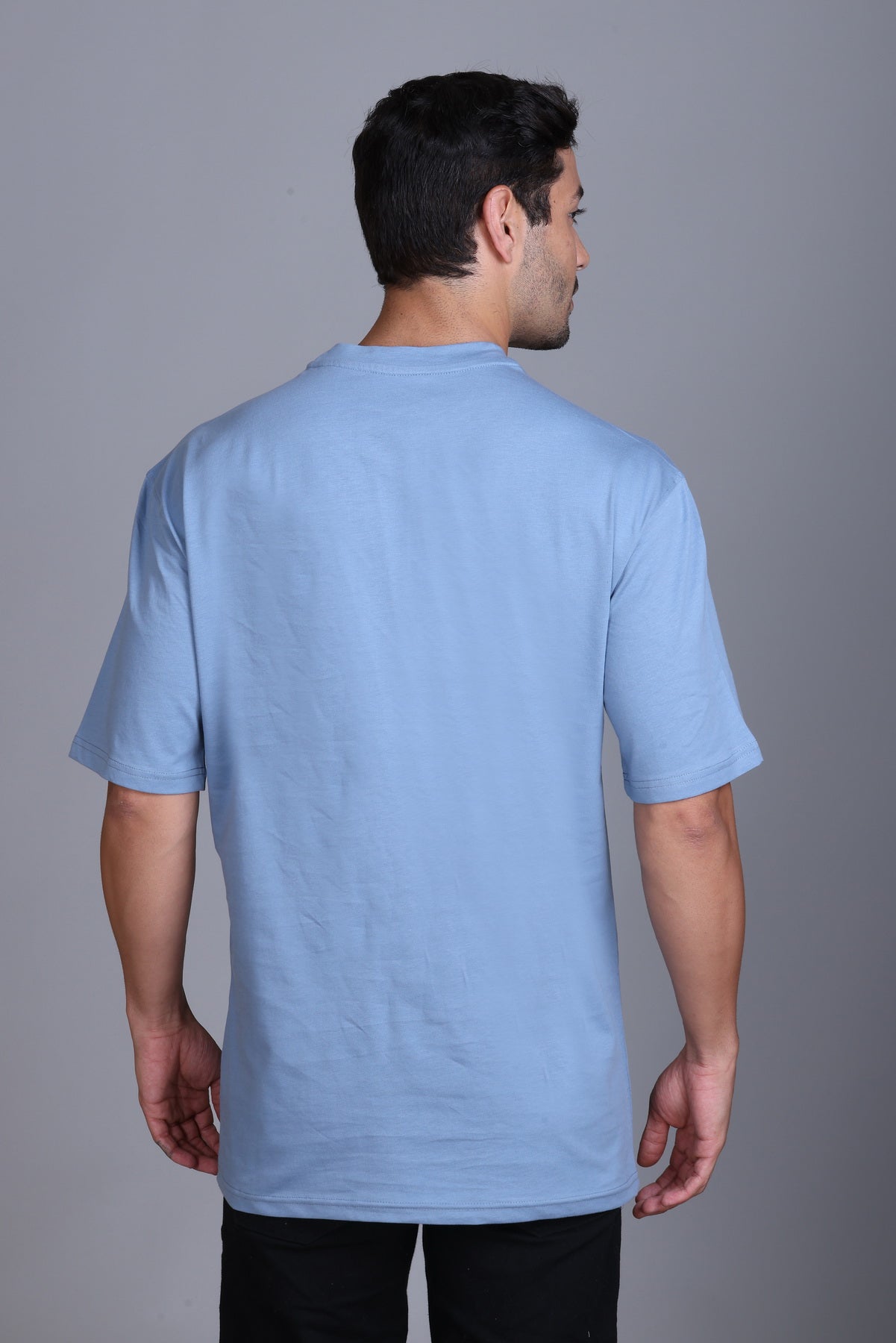 Men's Cottonblend Oversized Half Sleeve Round Neck Regular Fit T-Shirt Half Sleeve Drop Shoulder Printed Tshirt