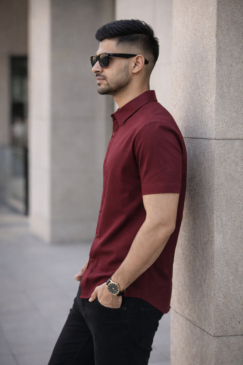 Mens Button-Down Collar Regular Wear Shirt