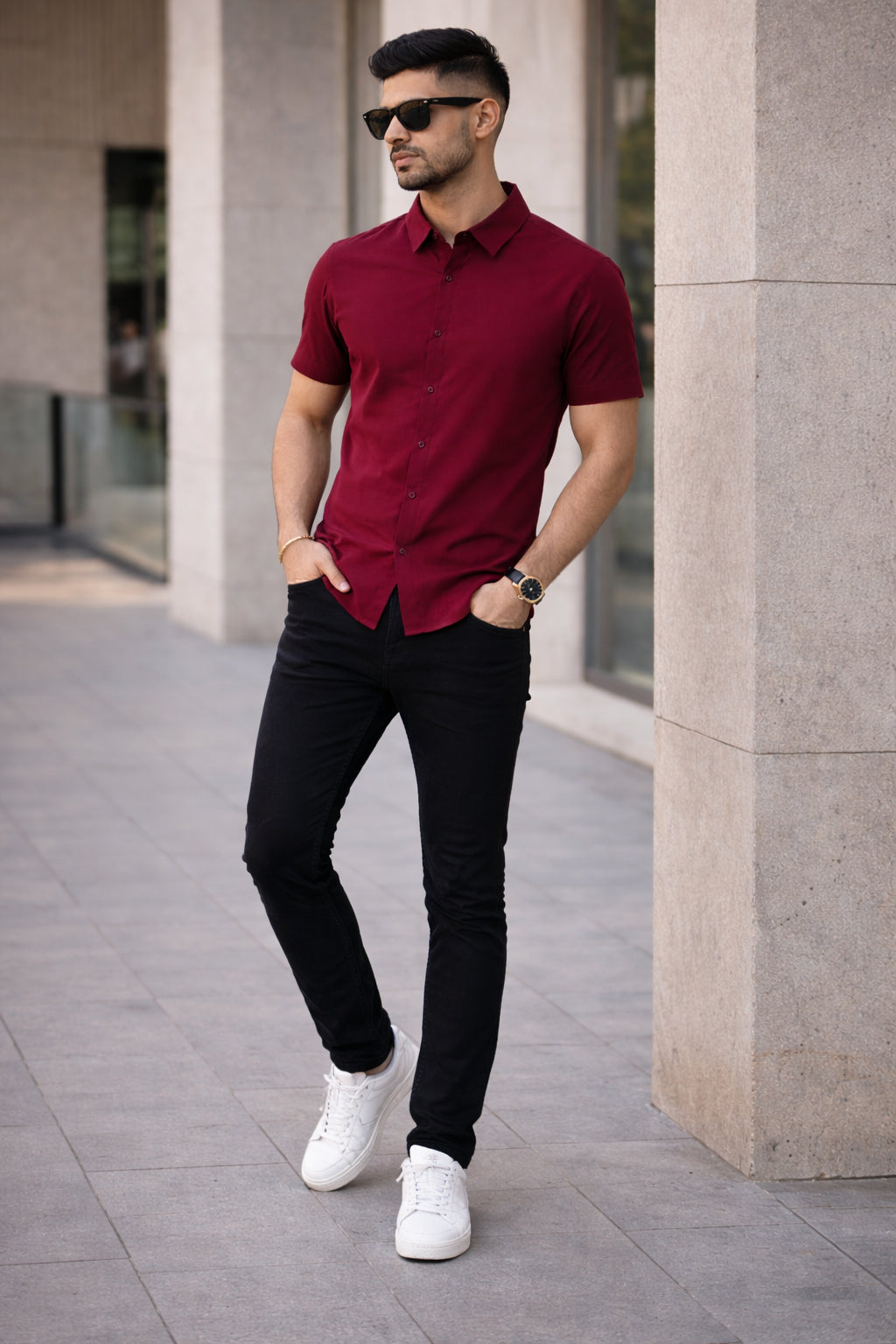 Mens Button-Down Collar Regular Wear Shirt