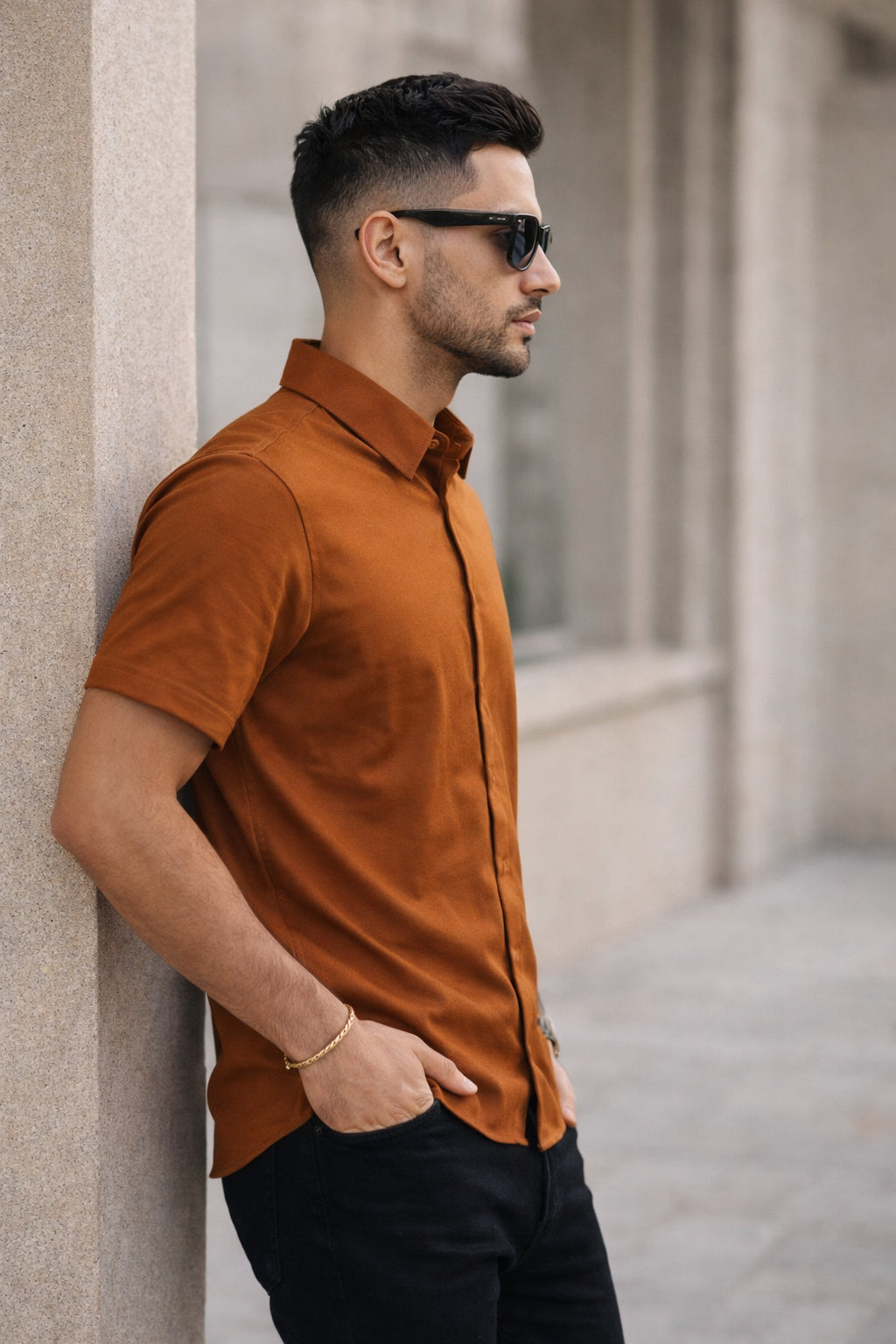 Mens Button-Down Collar Regular Wear Shirt