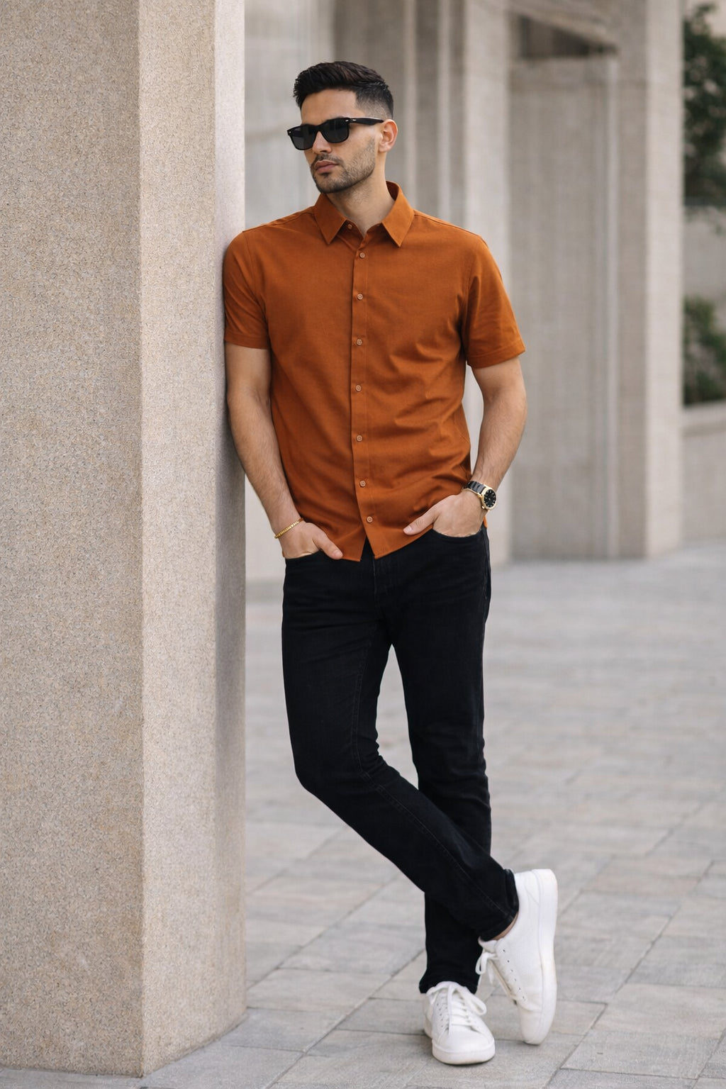 Mens Button-Down Collar Regular Wear Shirt