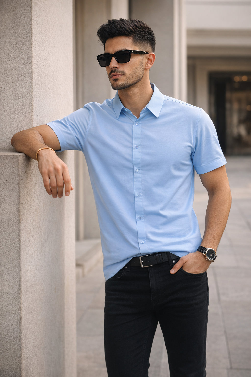 Mens Button-Down Collar Regular Wear Shirt