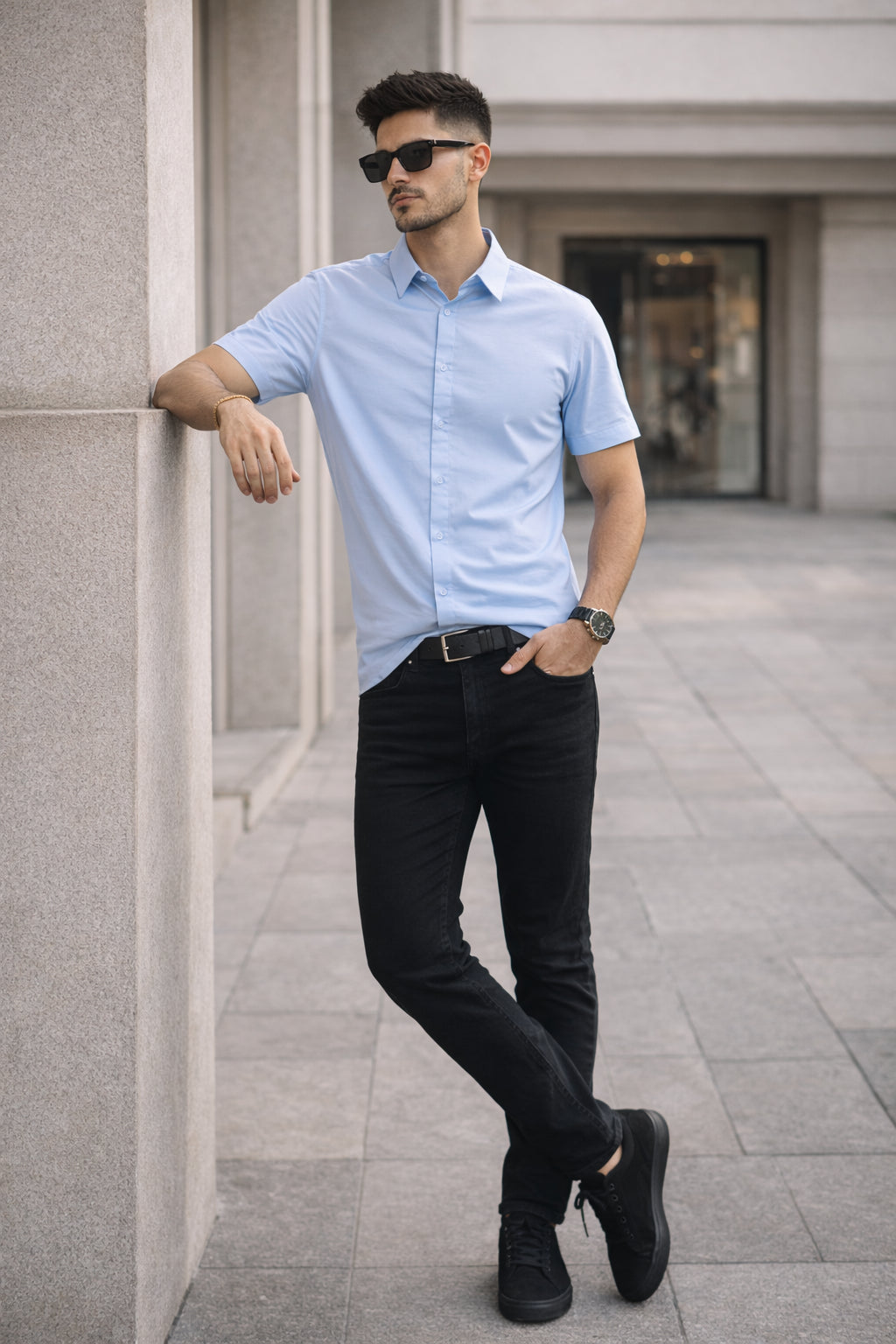 Mens Button-Down Collar Regular Wear Shirt