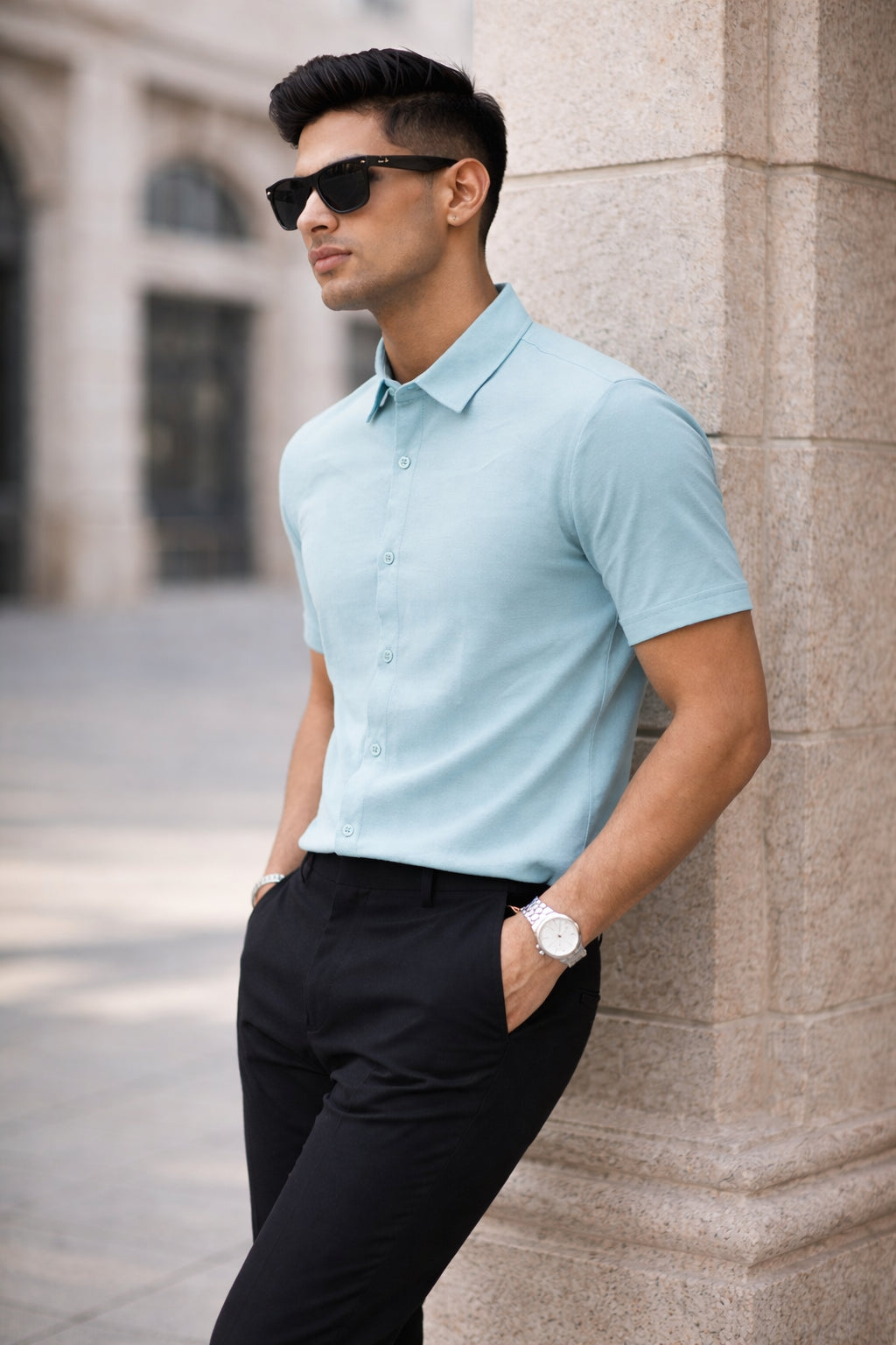 Mens Button-Down Collar Regular Wear Shirt