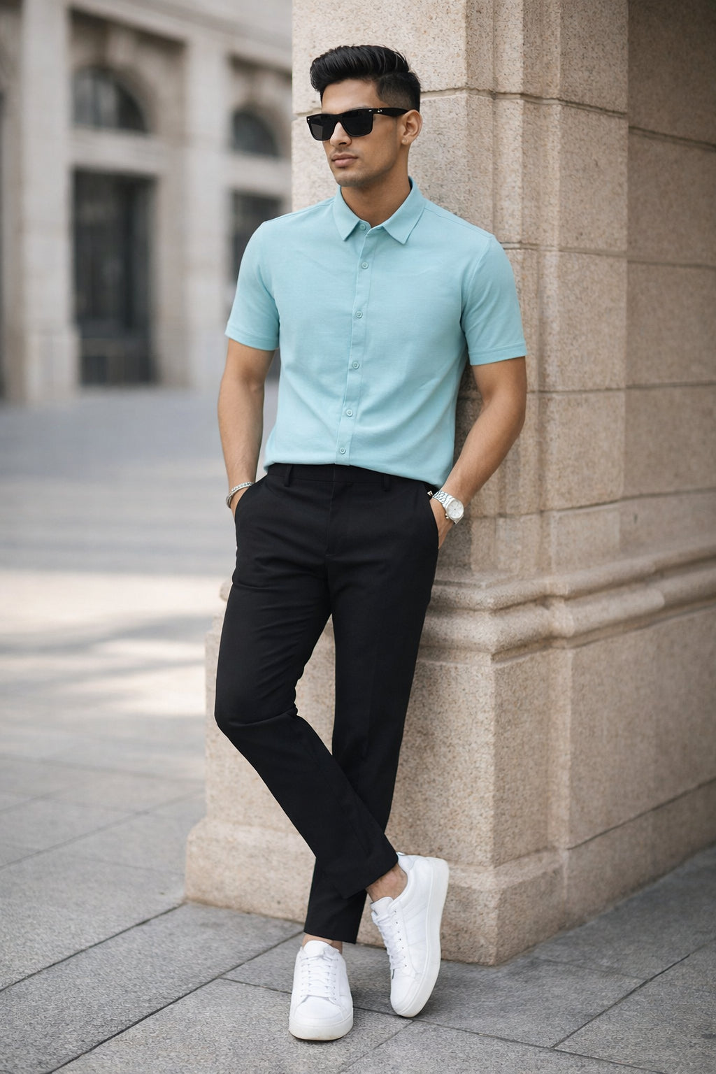 Mens Button-Down Collar Regular Wear Shirt