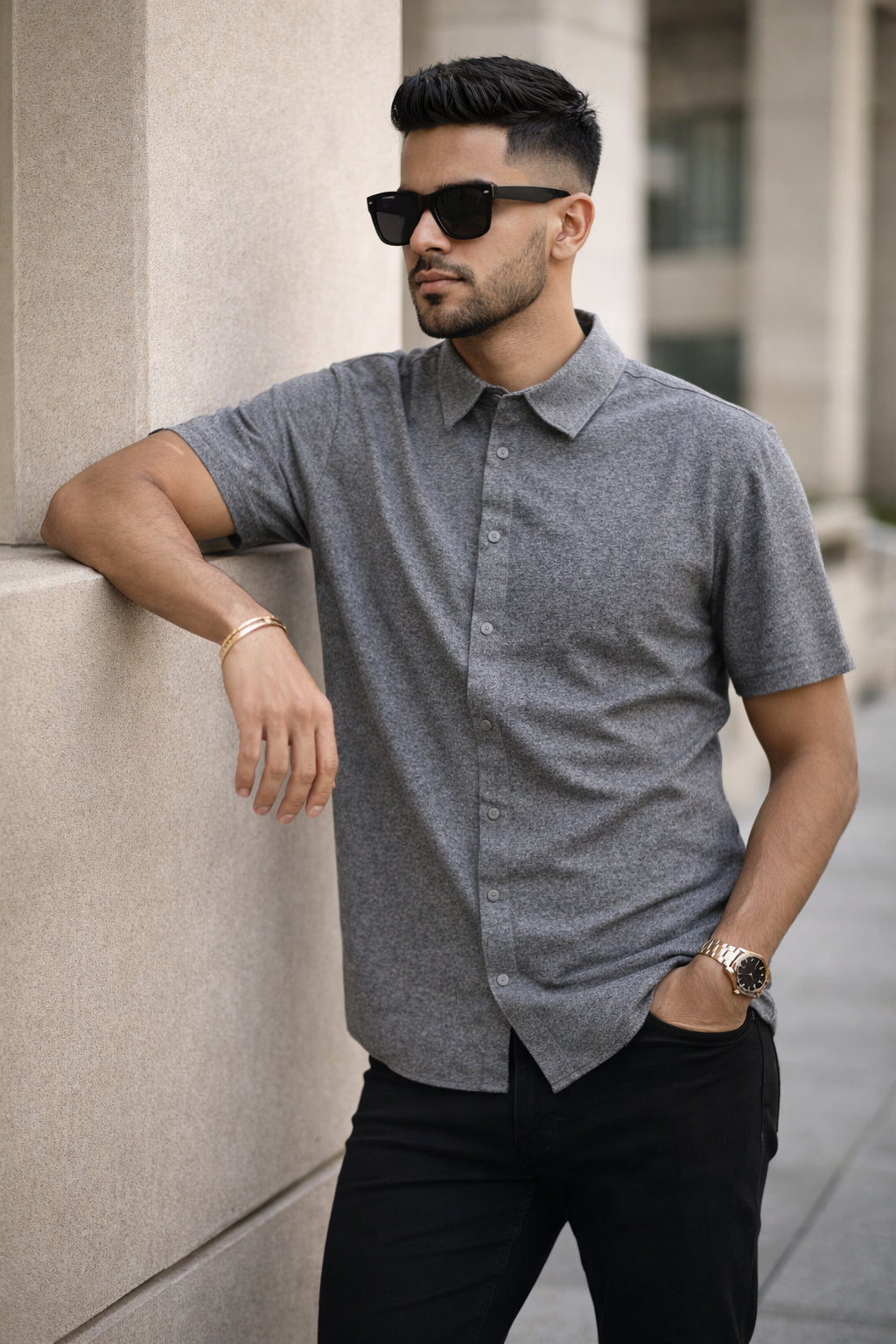 Mens Button-Down Collar Regular Wear Shirt