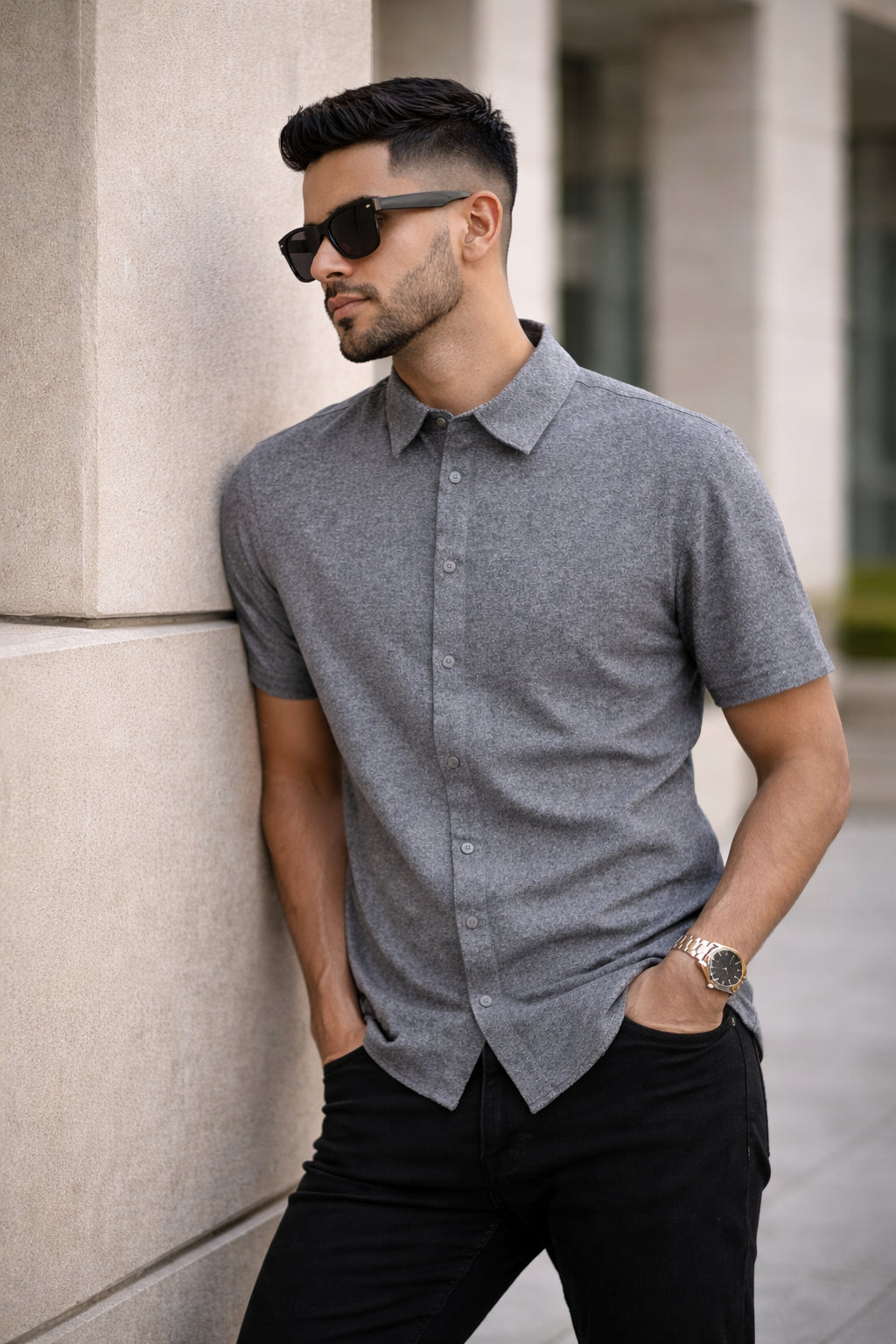 Mens Button-Down Collar Regular Wear Shirt