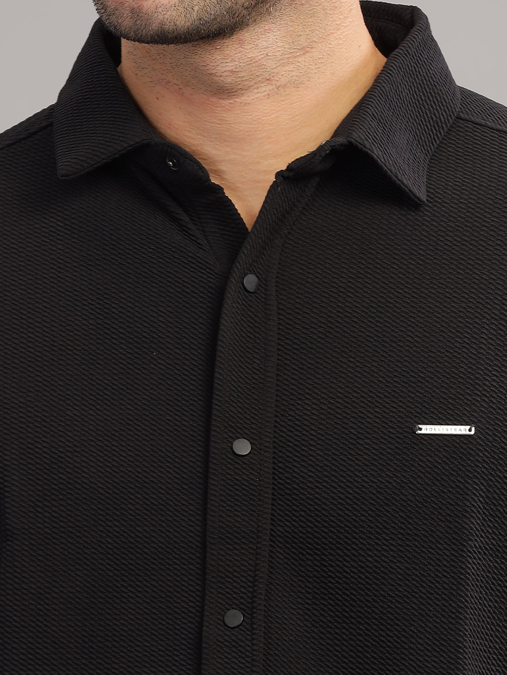 Men Cotton Shirt Black