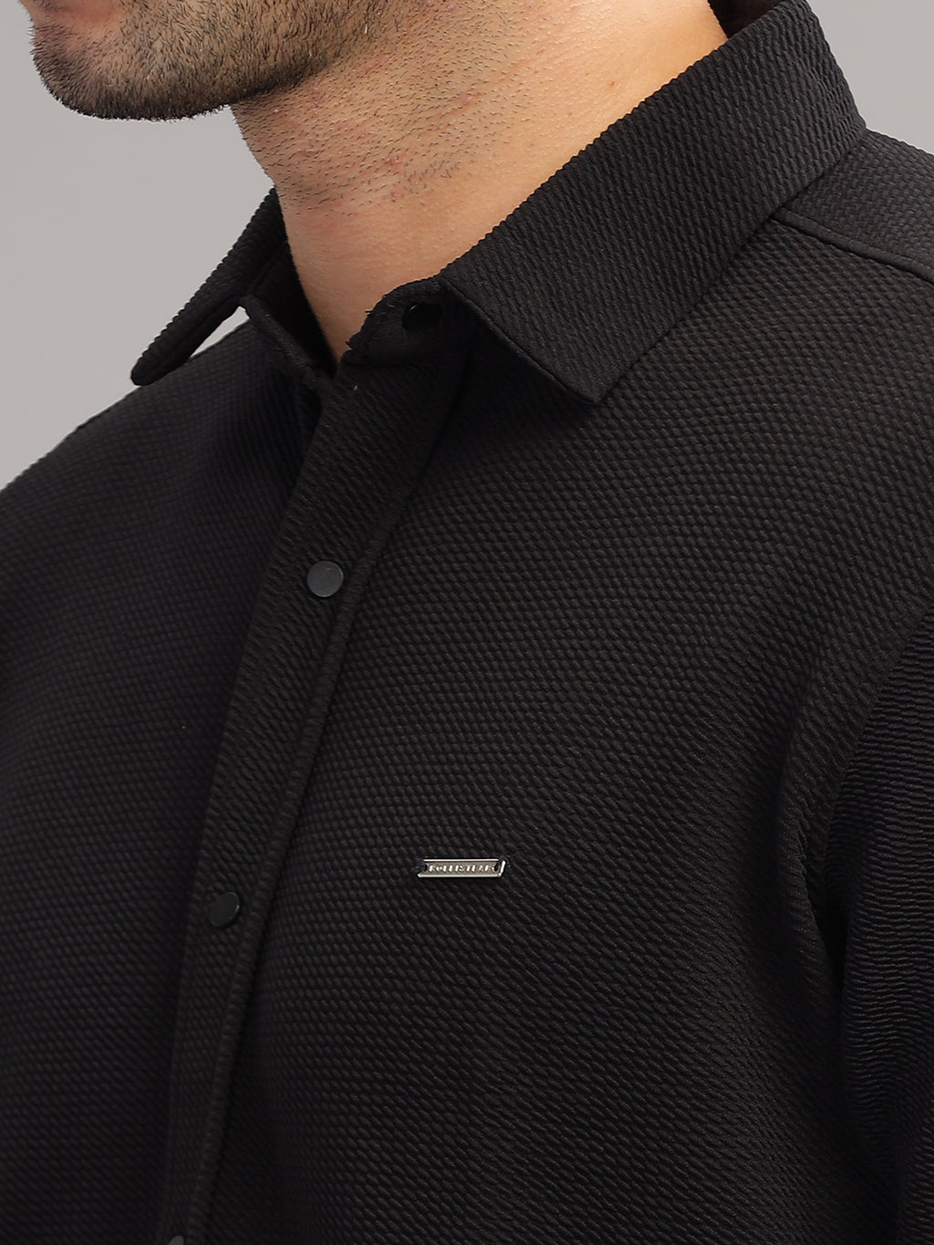 Men Cotton Shirt Black