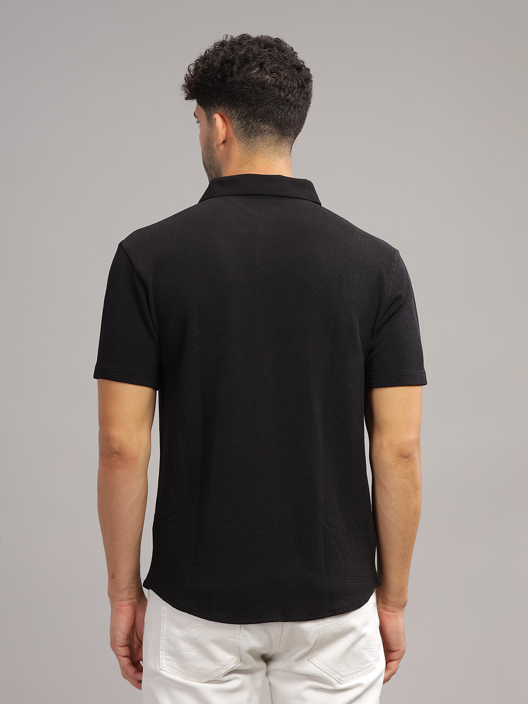 Men Cotton Shirt Black