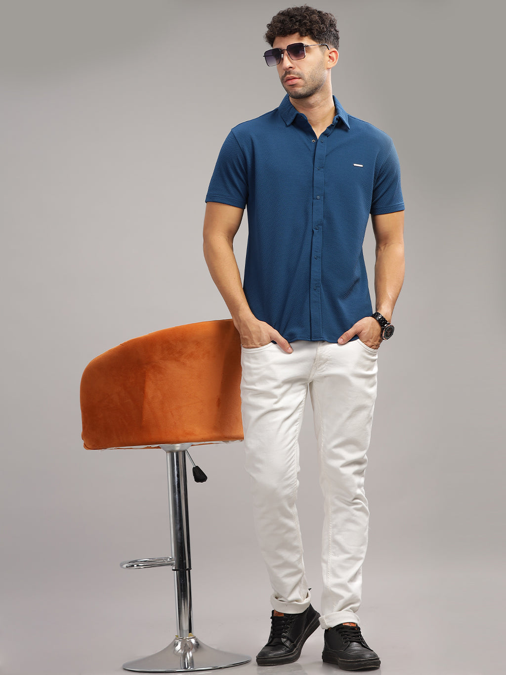 Men Cotton Shirt Airforce