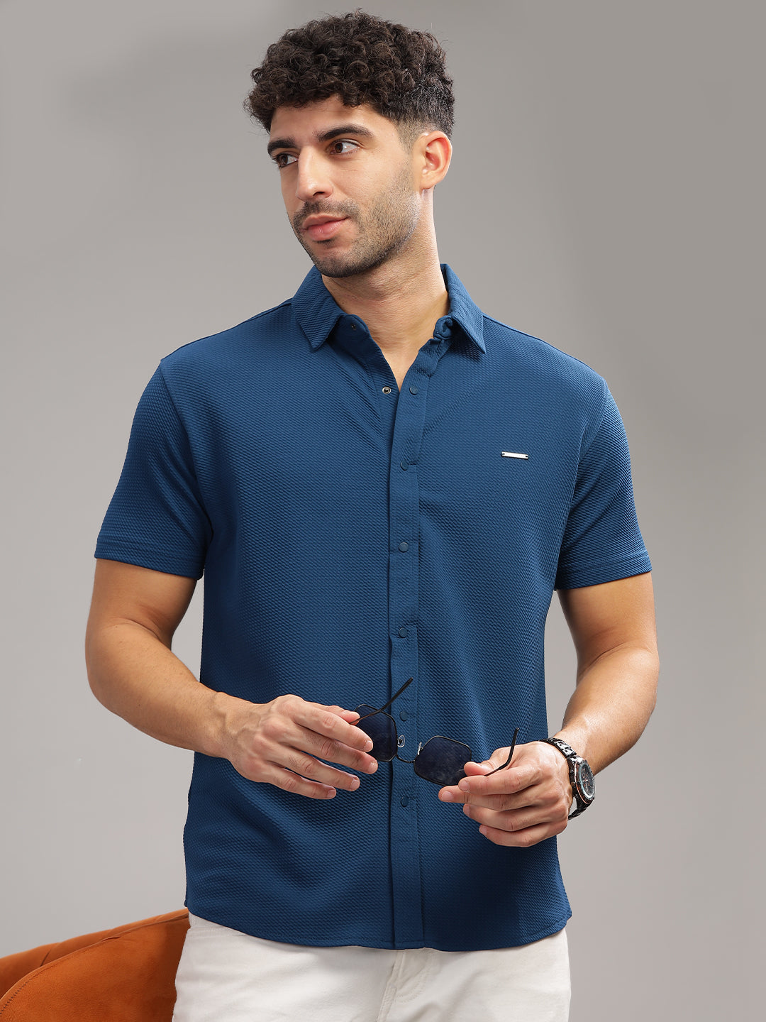 Men Cotton Shirt Airforce