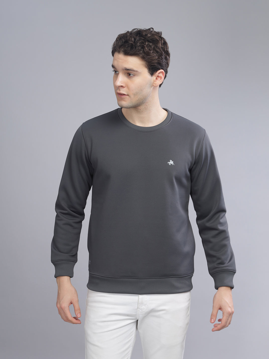 Men's Basic Round Neck Fleece Sweatshirt