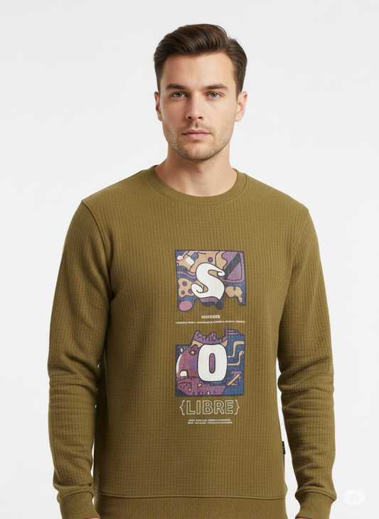 Parcel Yard Men's Full Sleeve Cotton Blend Sweatshirt For Men