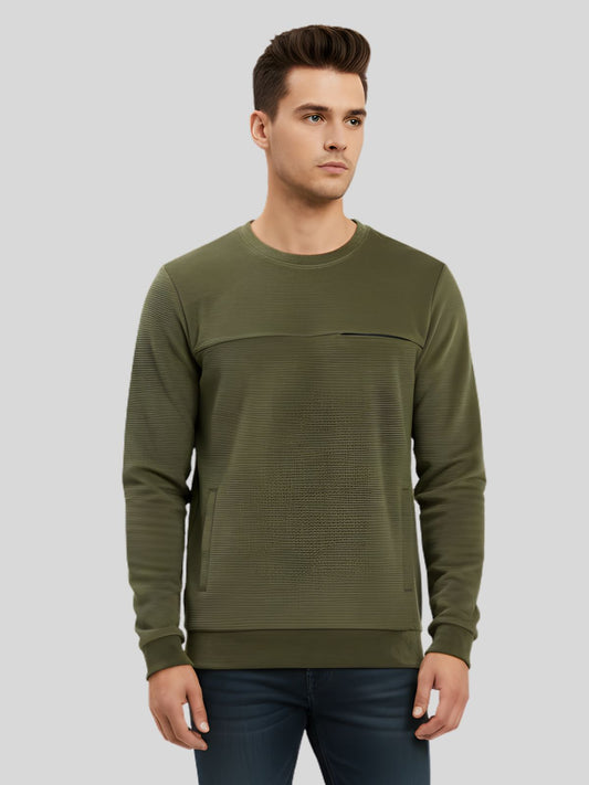 Parcel Yard Men's Cotton Blend Crew Neck Full Sleeve Sweatshirt