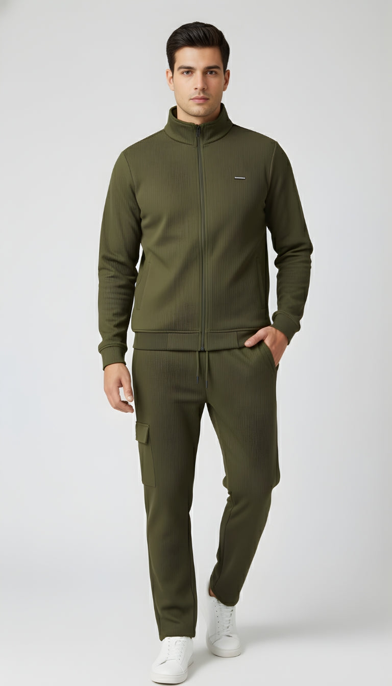 ✨ PARCEL YARD Tracksuit – Full Sleeve Mock Collar Set Cotton Blend TrackSuit For Men