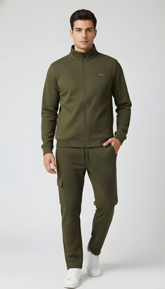 ✨ PARCEL YARD Tracksuit – Full Sleeve Mock Collar Set Cotton Blend TrackSuit For Men