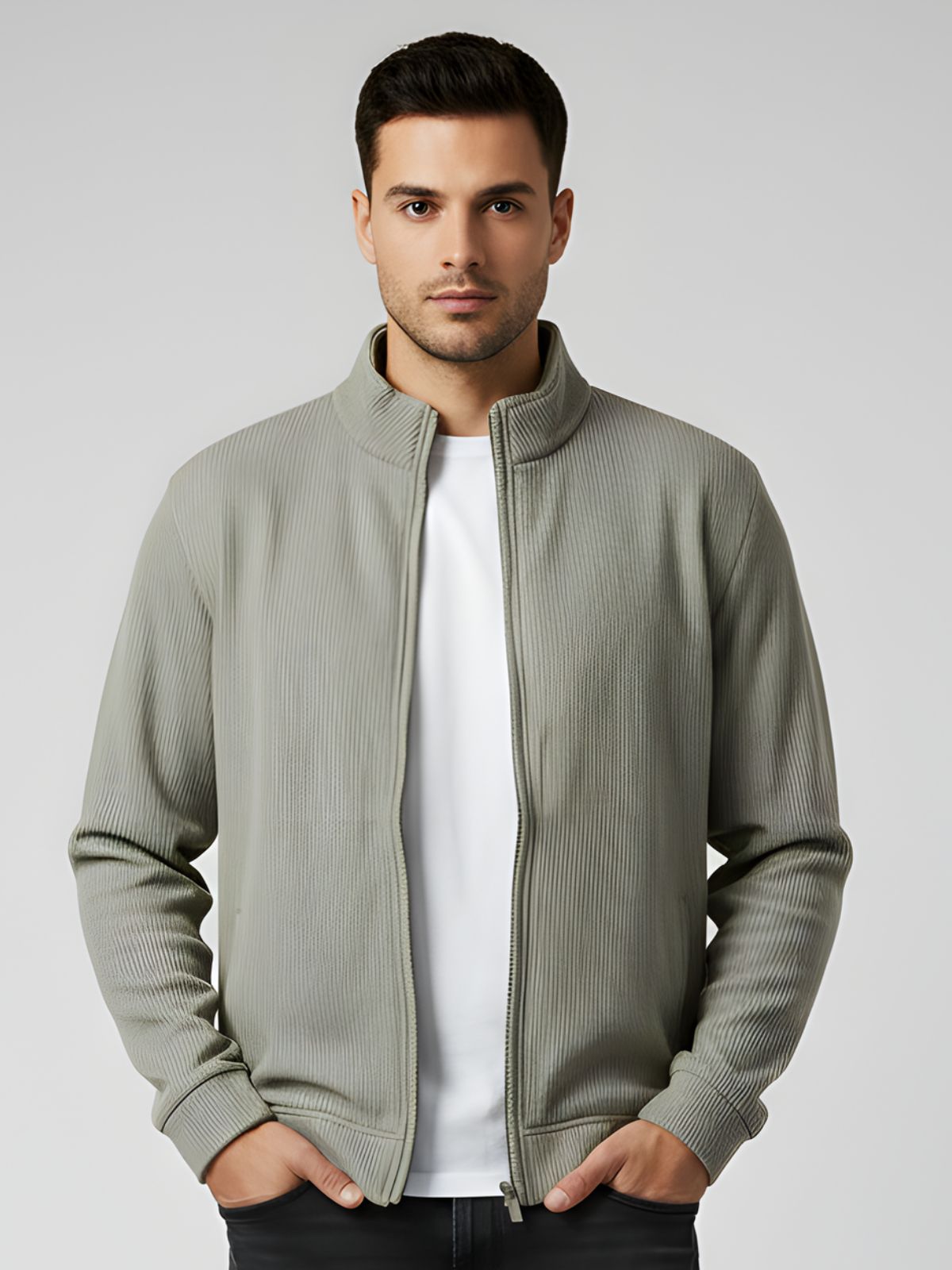 Parcel Yard Men’s Cotton Blend Full Zip Sweatshirt For Men