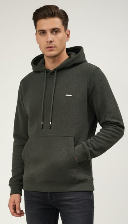 Parcel Yard Men Solid Regular Fit Hoodie