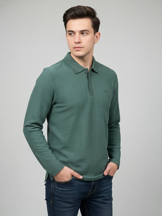 Parcel Yard Mens Full Sleeve Polo Sweatshirt