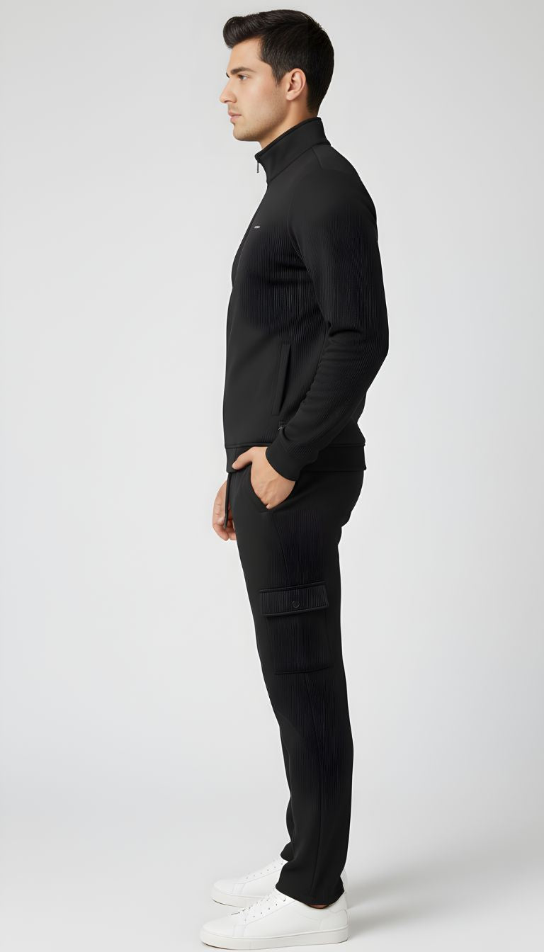 ✨ PARCEL YARD Tracksuit – Full Sleeve Mock Collar Set Cotton Blend TrackSuit For Men