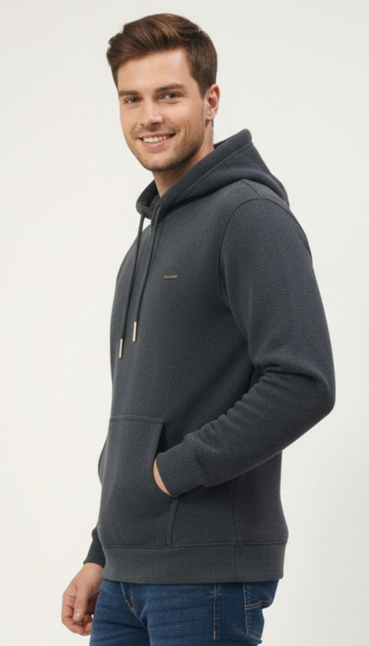 Parcel Yard Men Solid Regular Fit Hoodie