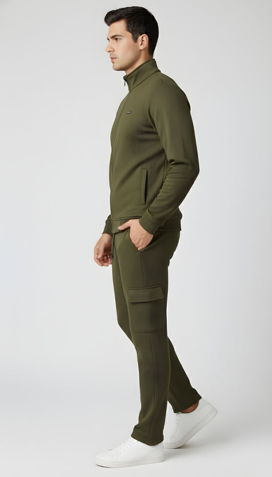 ✨ PARCEL YARD Tracksuit – Full Sleeve Mock Collar Set Cotton Blend TrackSuit For Men