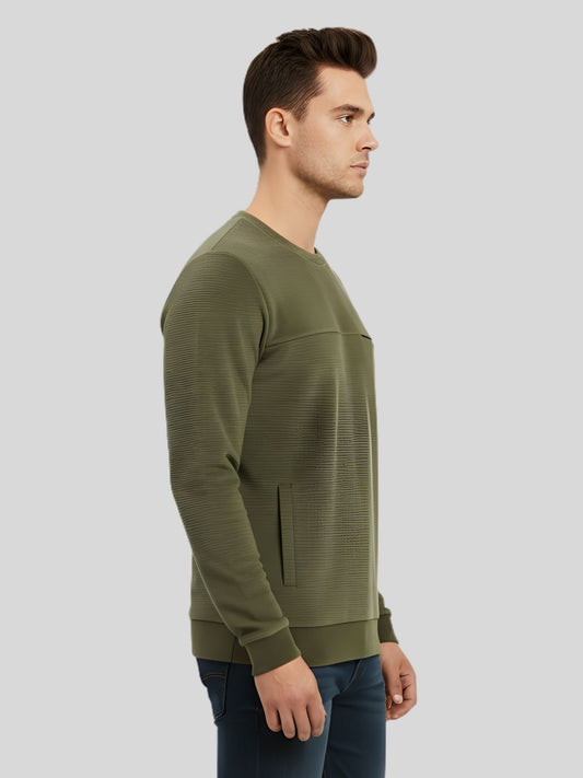 Parcel Yard Men's Cotton Blend Crew Neck Full Sleeve Sweatshirt