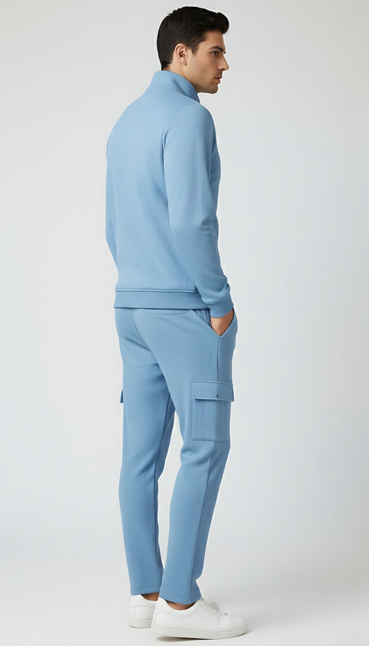 ✨ PARCEL YARD Tracksuit – Full Sleeve Mock Collar Set Cotton Blend TrackSuit For Men