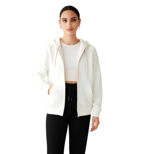Parcel Yard Women’s Full Sleeve Cotton Zipper Hoodie with Pockets | Regular Fit Hooded Sweatshirt Pullover for Winter, Casual, Outdoor, Travel & Everyday Wear