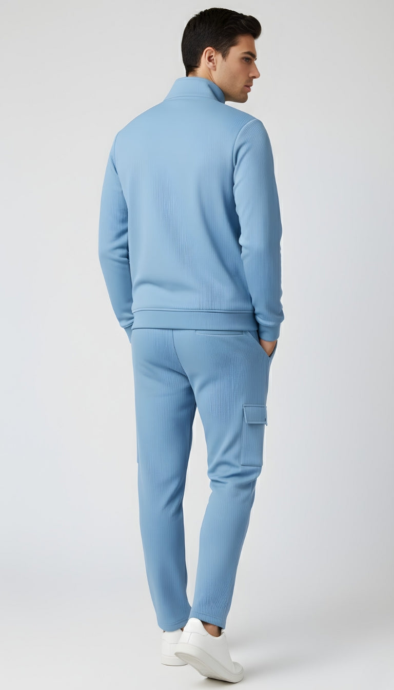 ✨ PARCEL YARD Tracksuit – Full Sleeve Mock Collar Set Cotton Blend TrackSuit For Men