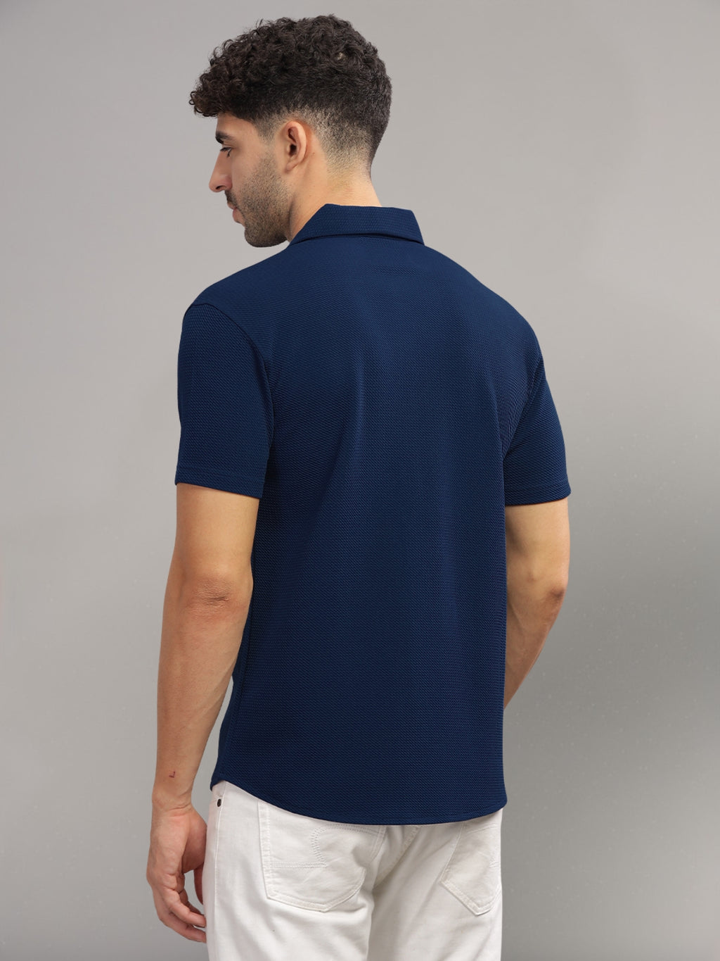 Men Cotton Shirt Navy