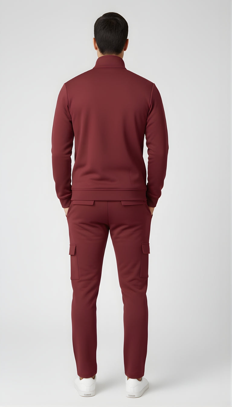 ✨ PARCEL YARD Tracksuit – Full Sleeve Mock Collar Set Cotton Blend TrackSuit For Men