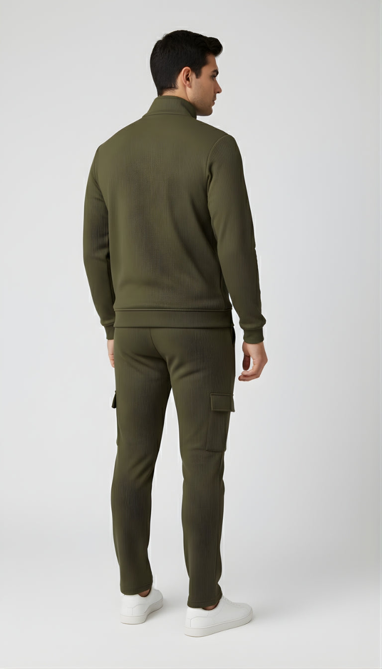 ✨ PARCEL YARD Tracksuit – Full Sleeve Mock Collar Set Cotton Blend TrackSuit For Men