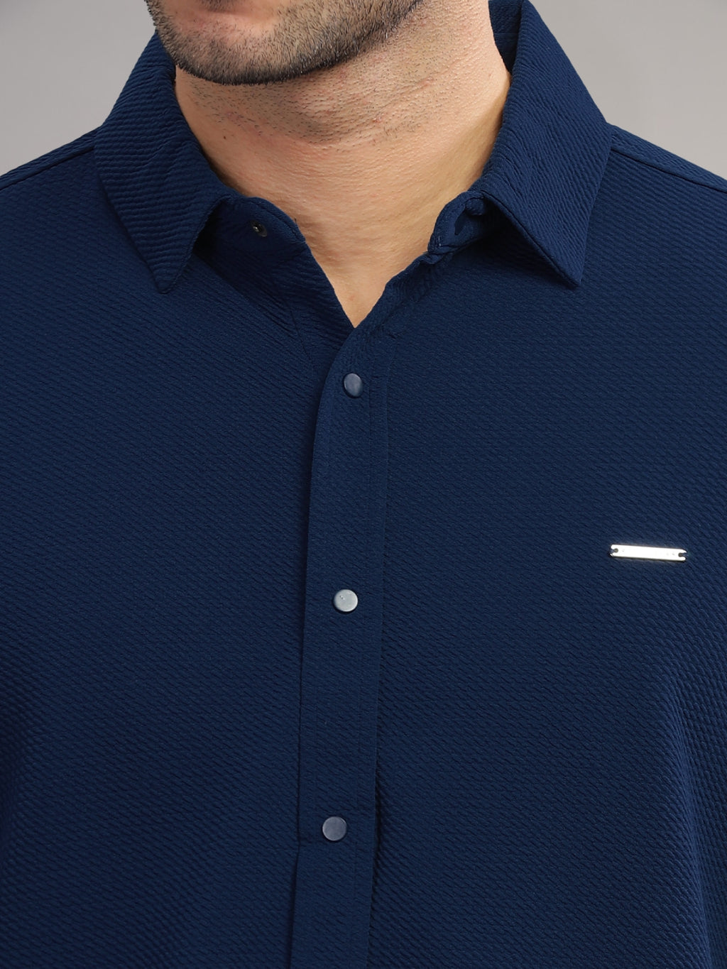 Men Cotton Shirt Navy