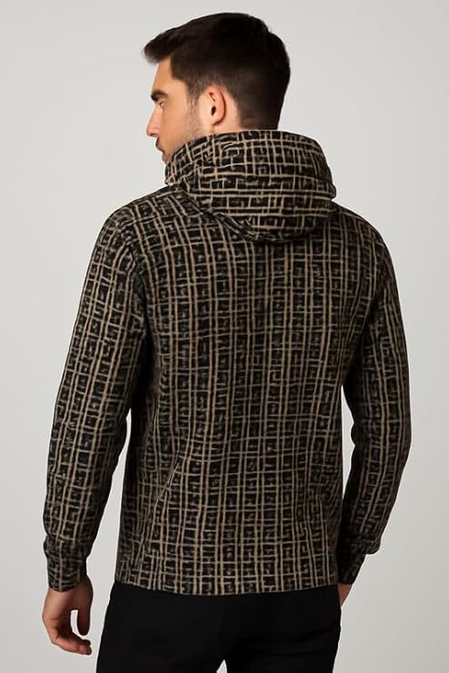 Parcel Yard Men's Pullover Kangaroo Pocket Winter Windproof Warm Fleece Hoodie Streetwear Sweatshirt Drawstring Hooded Long Sleeve Hoddie