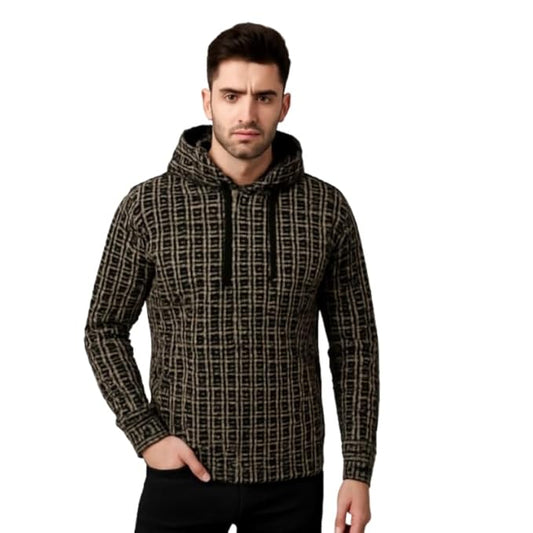 Parcel Yard Men's Pullover Kangaroo Pocket Winter Windproof Warm Fleece Hoodie Streetwear Sweatshirt Drawstring Hooded Long Sleeve Hoddie