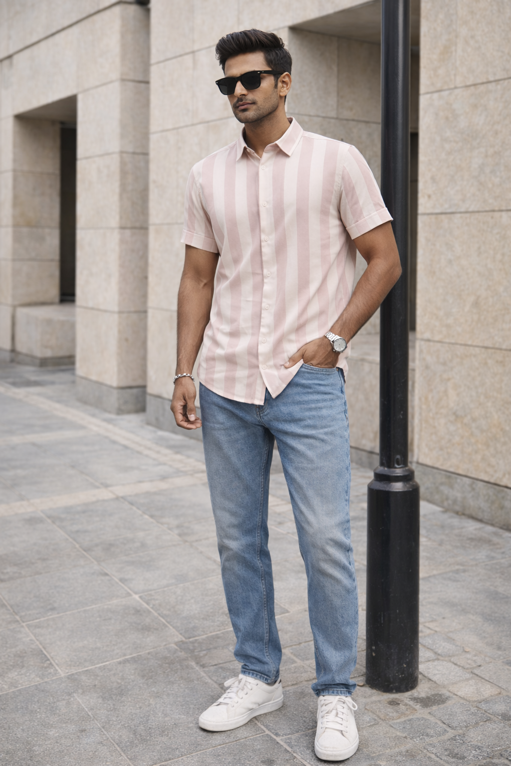 Men's Onion Self Design Shirt With Collar